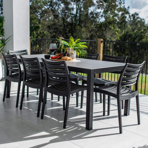 best-outdoor-furniture-Apollo Cruz - 9pce (200x90) - Outdoor Dining Set #color_BLACK-CHARCOAL