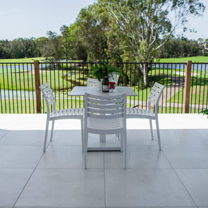 best-outdoor-furniture-Apollo Lennox - 5pce (80x80) - Outdoor Bistro Set - Outdoor Dining Set #color_WHITE