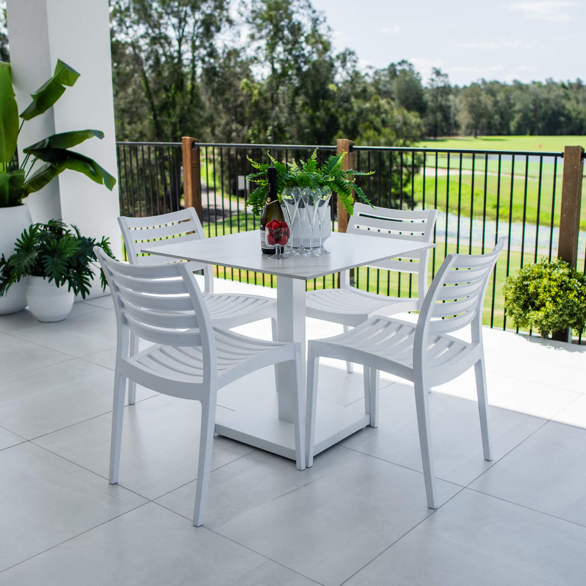 Apollo Lennox - 5pce (80x80) - Outdoor Bistro Set - Outdoor Dining Set