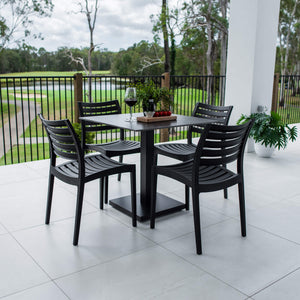 best-outdoor-furniture-Apollo Lennox - 5pce (80x80) - Outdoor Bistro Set - Outdoor Dining Set #color_BLACK