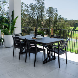best-outdoor-furniture-Apollo Malibu - 7pce (180x100) - Outdoor Dining Set #color_BLACK