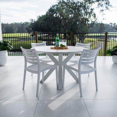 Apollo Malibu Round - 5pce (120x120) - Outdoor Dining Set