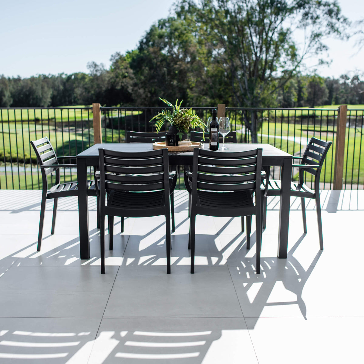 best-outdoor-furniture-Apollo XL Aria - 7pce (150x80) - Outdoor Dining Set #color_BLACK