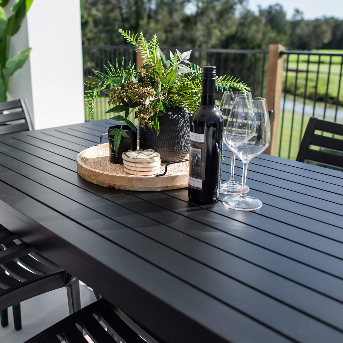 best-outdoor-furniture-Apollo XL Aria - 7pce (150x80) - Outdoor Dining Set #color_BLACK