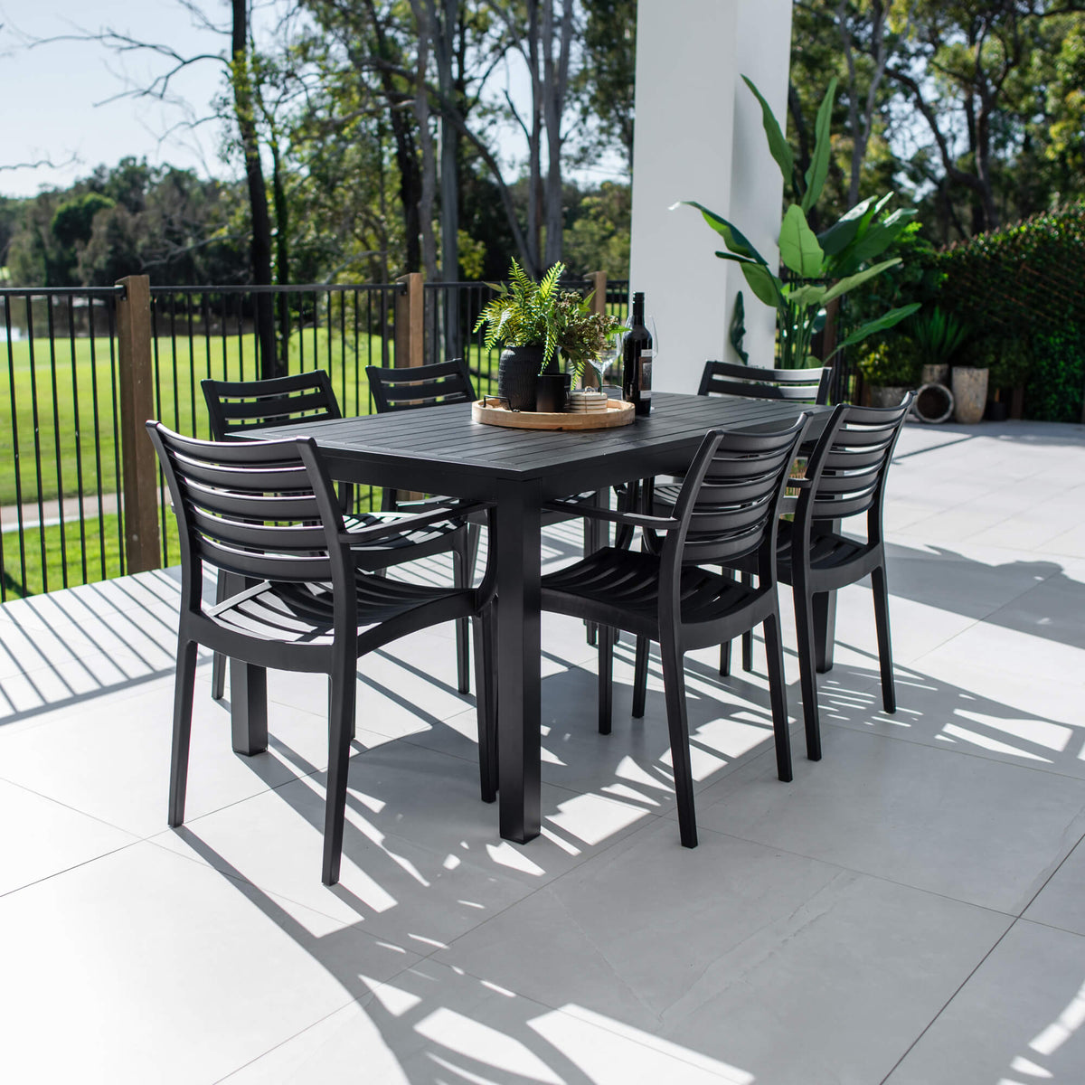 best-outdoor-furniture-Apollo XL Aria - 7pce (150x80) - Outdoor Dining Set #color_BLACK