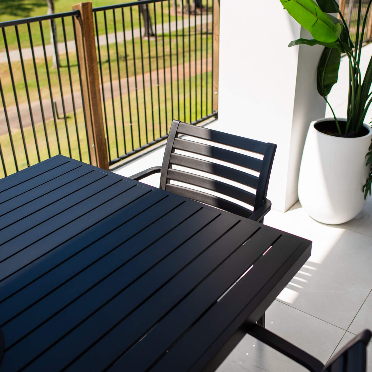 best-outdoor-furniture-Apollo XL Bergen - 7pce (180x100) - Outdoor Dining Set #color_BLACK