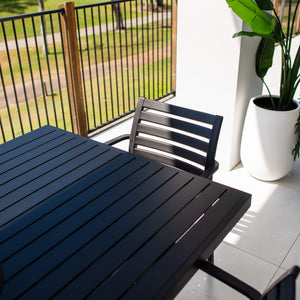 best-outdoor-furniture-Apollo XL Bergen - 7pce (180x100) - Outdoor Dining Set #color_BLACK