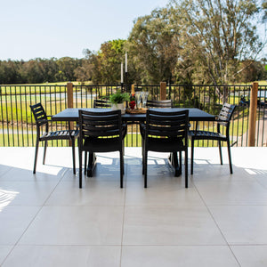 best-outdoor-furniture-Apollo XL Bergen - 7pce (180x100) - Outdoor Dining Set #color_BLACK