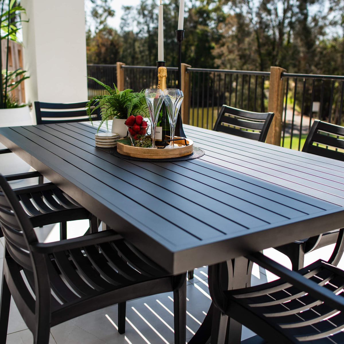 best-outdoor-furniture-Apollo XL Bergen - 7pce (180x100) - Outdoor Dining Set #color_BLACK