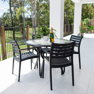 best-outdoor-furniture Apollo XL Coventry - 5pce (105x105) - Outdoor Dining Set #color_BLACK
