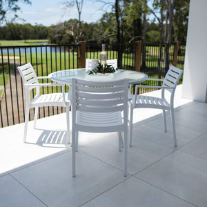 best-outdoor-furniture Apollo XL Coventry - 5pce (105x105) - Outdoor Dining Set #color_WHITE