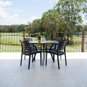 best-outdoor-furniture Apollo XL Coventry - 5pce (105x105) - Outdoor Dining Set #color_BLACK