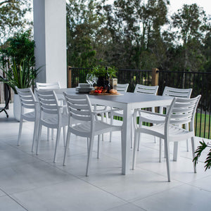 best-outdoor-furniture-Apollo XL Cruz - 9pce (200x90) - Outdoor Dining Set #color_WHITE-GREY