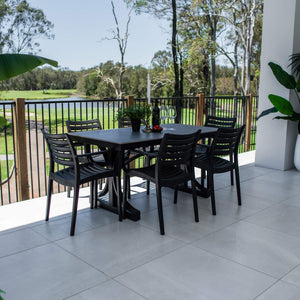 best-outdoor-furniture-Apollo XL Malibu - 7pce (150x80) - Outdoor Dining Set #color_BLACK