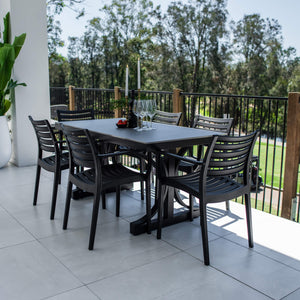 best-outdoor-furniture-Apollo XL Malibu - 7pce (150x80) - Outdoor Dining Set #color_BLACK