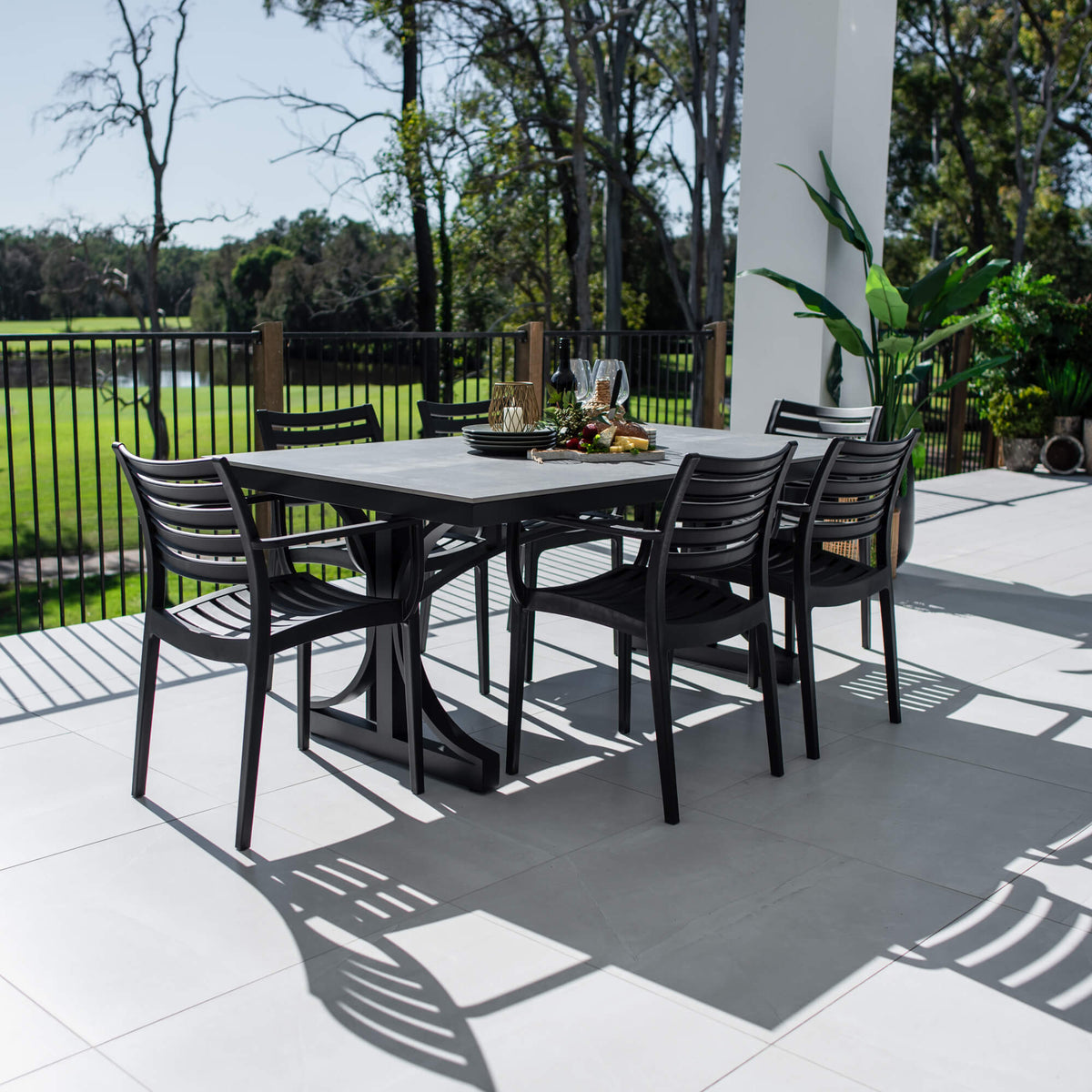 best-outdoor-furniture-Apollo XL Malibu - 7pce (180x100) - Outdoor Dining Set #color_BLACK