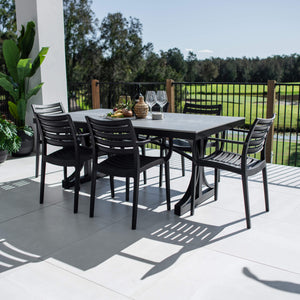 best-outdoor-furniture-Apollo XL Malibu - 7pce (180x100) - Outdoor Dining Set #color_BLACK