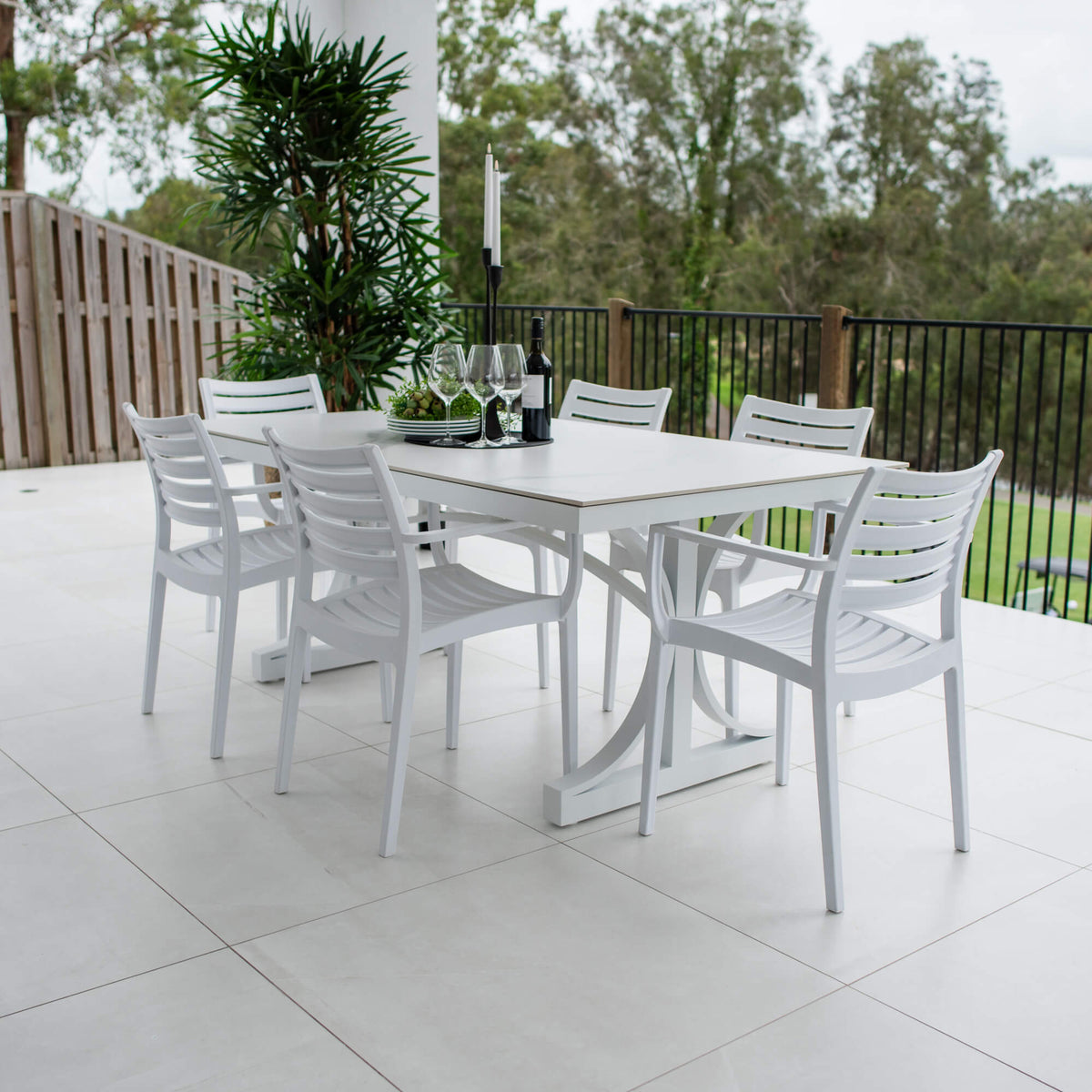 best-outdoor-furniture-Apollo XL Malibu - 7pce (180x100) - Outdoor Dining Set #color_WHITE