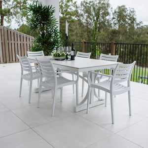 best-outdoor-furniture-Apollo XL Malibu - 7pce (180x100) - Outdoor Dining Set #color_WHITE