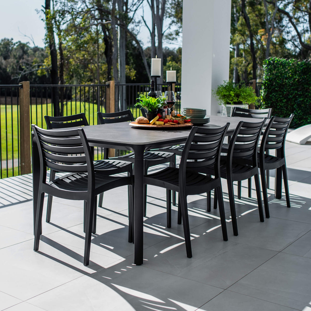 best-outdoor-furniture-Apollo York - 9pce (220x100) - Outdoor Dining Set #color_BLACK-CHARCOAL