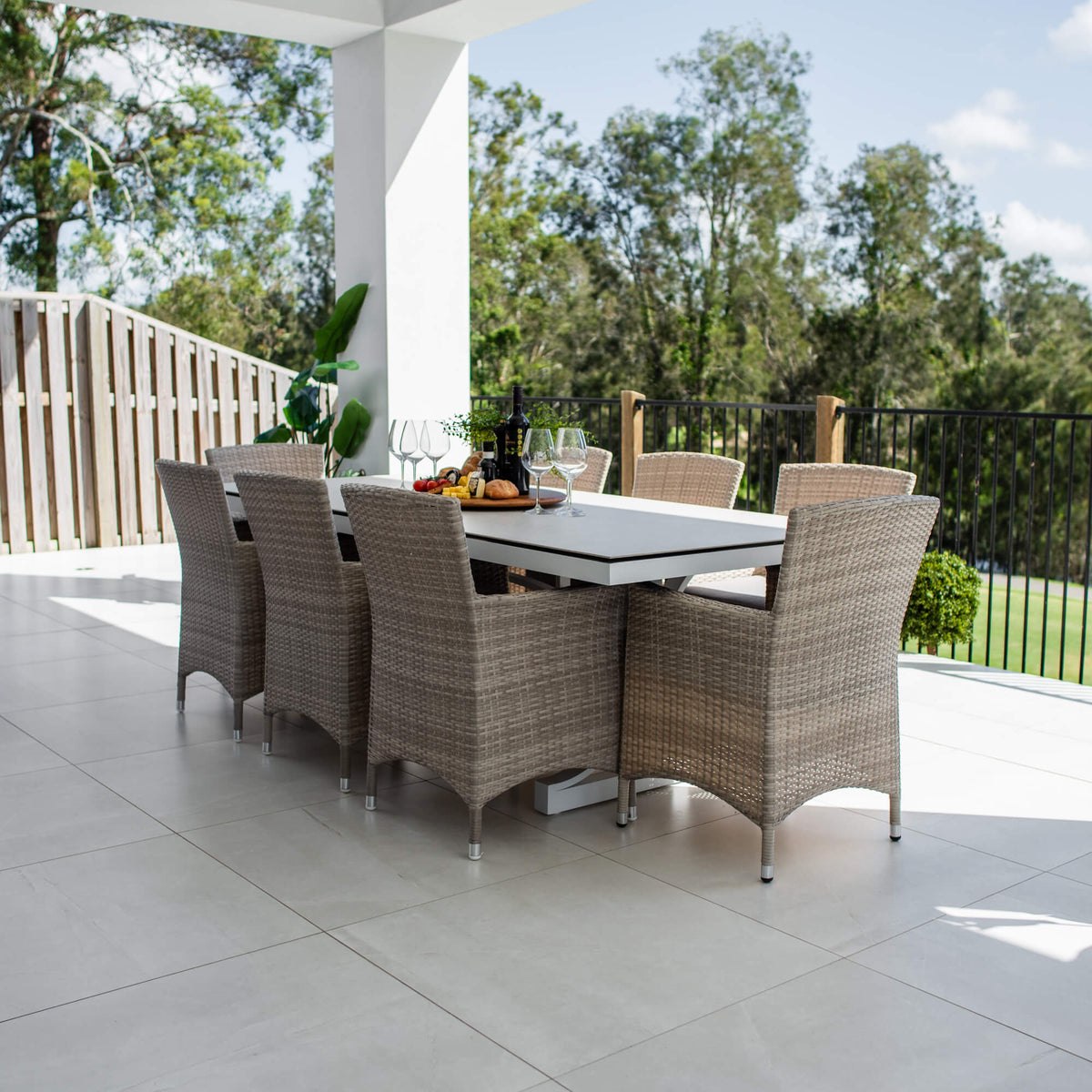 best-outdoor-furniture-Aspen Ceramic - 9pce (220x100) - Outdoor Dining Set #color_WHITE