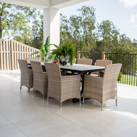 Aspen Ceramic - 9pce (220x100) - Outdoor Dining Set
