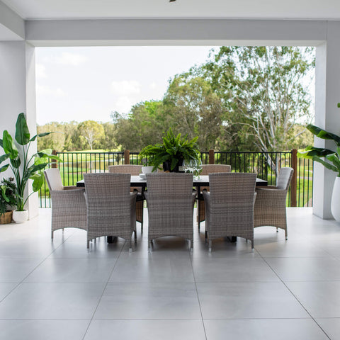 Aspen Ceramic - 9pce (220x100) - Outdoor Dining Set