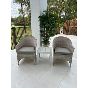 best-outdoor-furniture-Boston - Slat Side - 3pce Outdoor Chat Set Bone/White