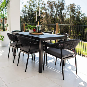 best-outdoor-furniture-Kiara Rope Aria - 7pce (150x80) - Outdoor Dining Set #color_BLACK
