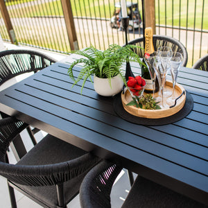 best-outdoor-furniture-Kiara Rope Aria - 7pce (150x80) - Outdoor Dining Set #color_BLACK