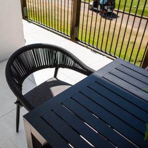 best-outdoor-furniture-Kiara Rope Aria - 7pce (150x80) - Outdoor Dining Set #color_BLACK