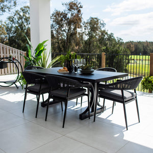best-outdoor-furniture-Kiara Rope Bergen - 7pce (180x100) - Outdoor Dining Set #color_BLACK