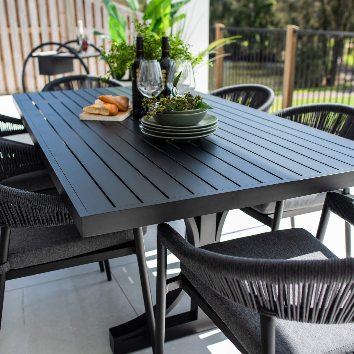 best-outdoor-furniture-Kiara Rope Bergen - 7pce (180x100) - Outdoor Dining Set #color_BLACK