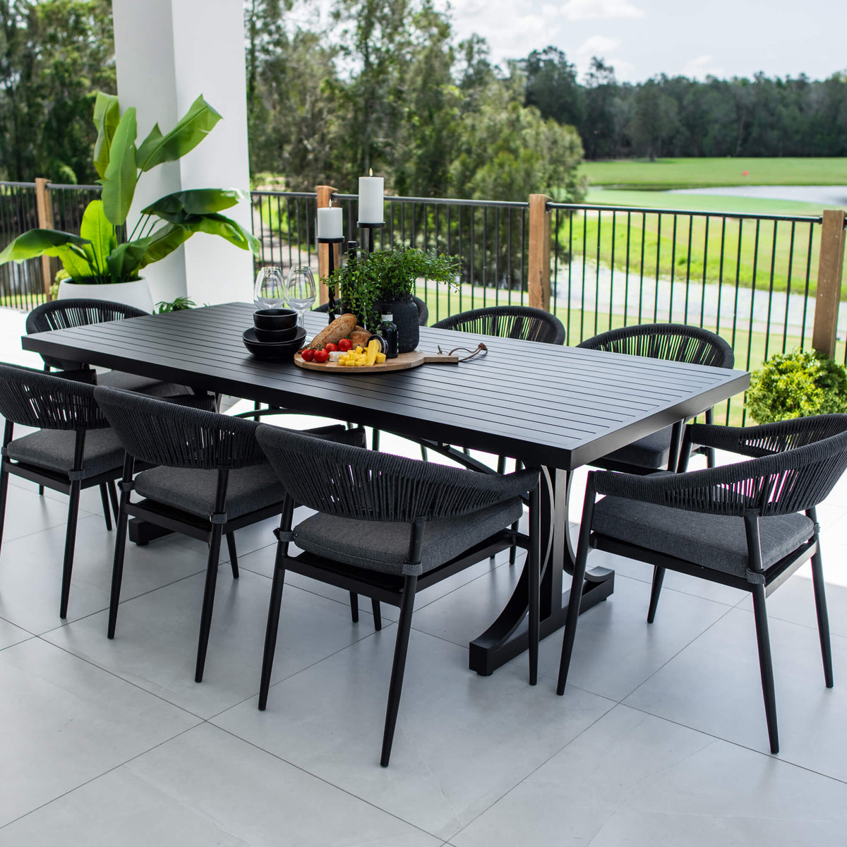 best-outdoor-furniture-Kiara Rope Bergen - 9pce (220x100) - Outdoor Dining Set #color_BLACK