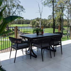 best-outdoor-furniture-Kiara Rope Malibu - 7pce (150x80) - Outdoor Dining Set #color_BLACK