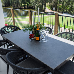 best-outdoor-furniture-Kiara Rope Malibu - 7pce (150x80) - Outdoor Dining Set #color_BLACK