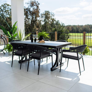 best-outdoor-furniture-Kiara Rope Malibu - 7pce (180x100) - Outdoor Dining Set #color_BLACK