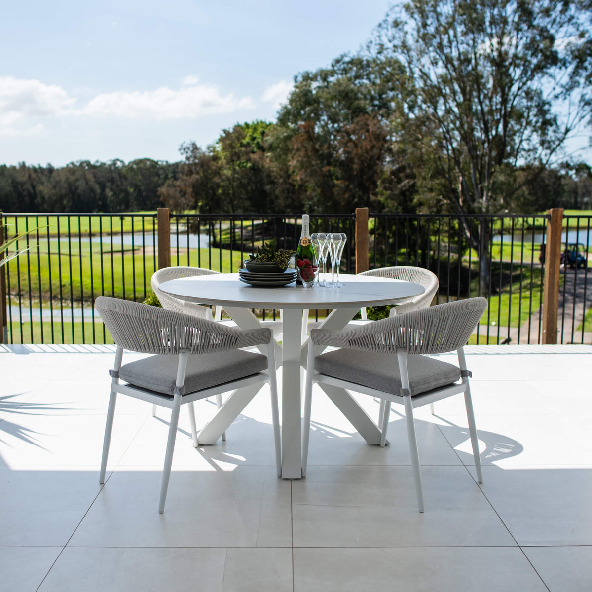 best-outdoor-furniture-Kiara Rope Malibu Round - 5pce (120x120) - Outdoor Dining Set #color_WHITE