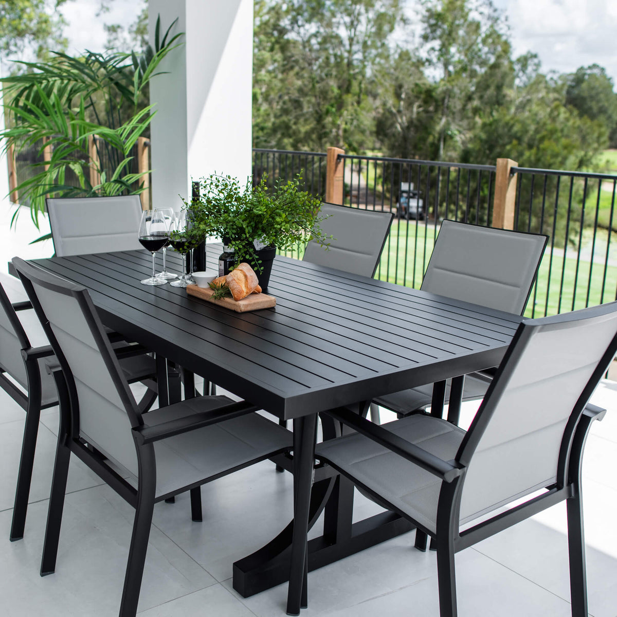 best-outdoor-furniture-Margot Bergen - 7pce (180x100) - Outdoor Dining Set #color_BLACK