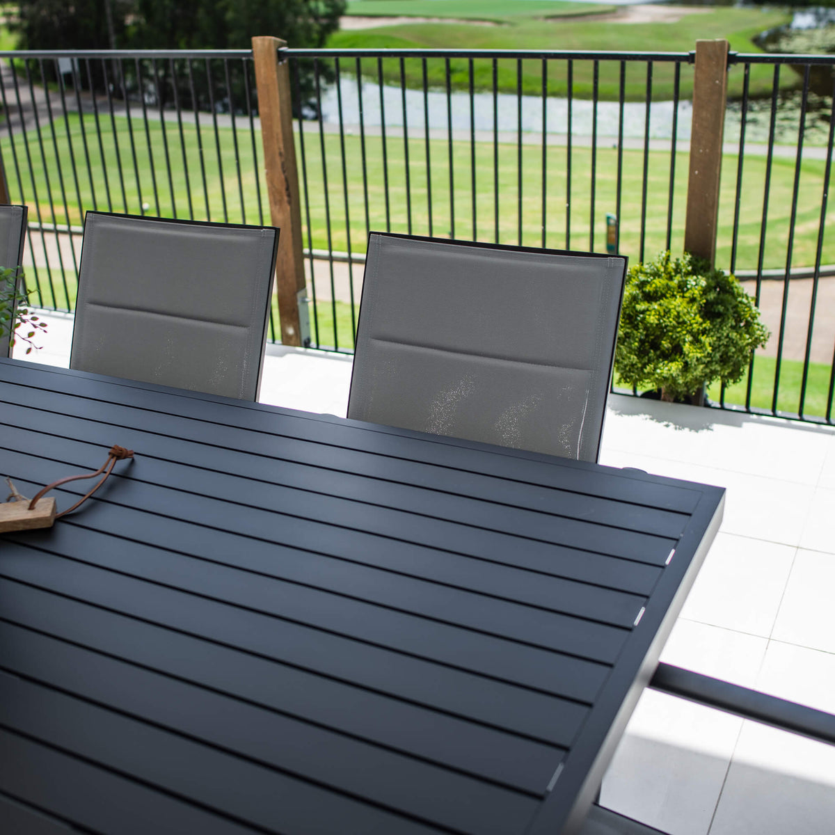 Margot - Bergen Moon Slat - 9pce Outdoor Dining Set (220x100cm)