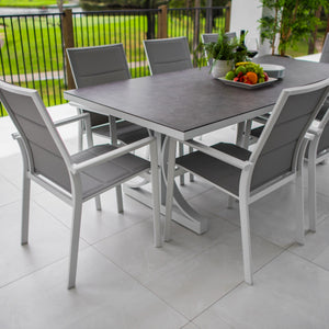 best-outdoor-furniture-Margot - Chester Moon - 9pce Outdoor Dining Set (215cm) Grey Top on White Frame