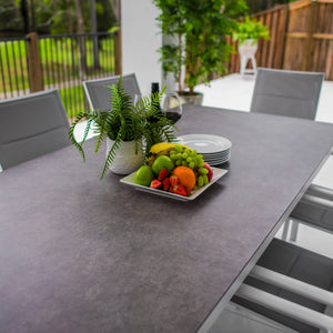 best-outdoor-furniture-Margot - Chester Moon - 9pce Outdoor Dining Set (215cm) Grey Top on White Frame