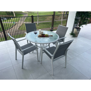 best-outdoor-furniture-Margot - Coventry 105cm - 5pce Outdoor Dining Set White/Grey