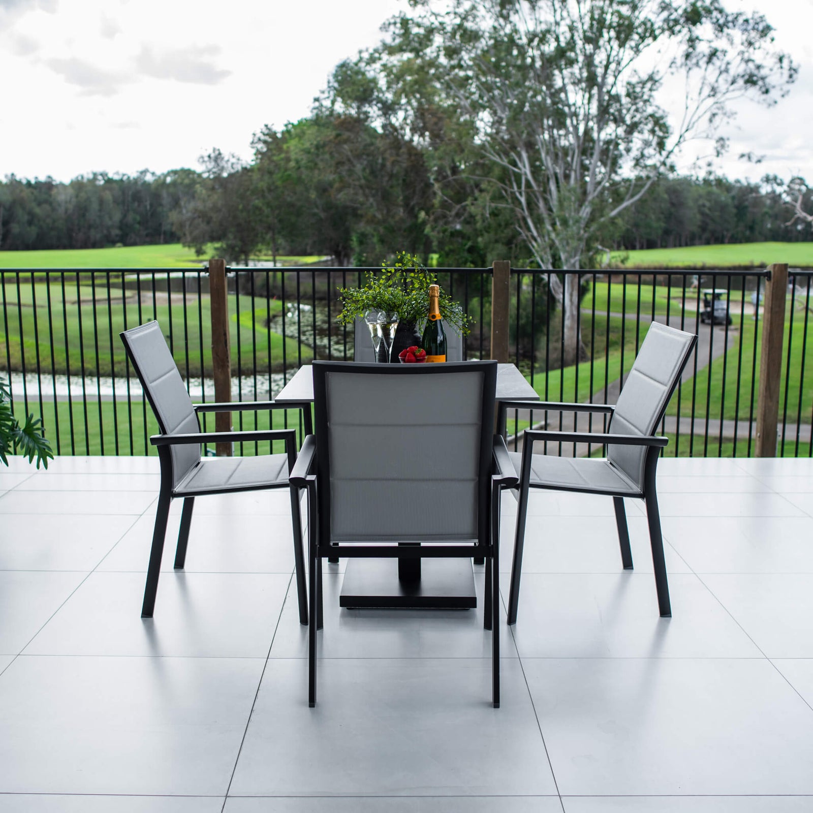 best-outdoor-furniture-Margot Lennox - 5pce (80x80) - Outdoor Bistro Set #color_BLACK
