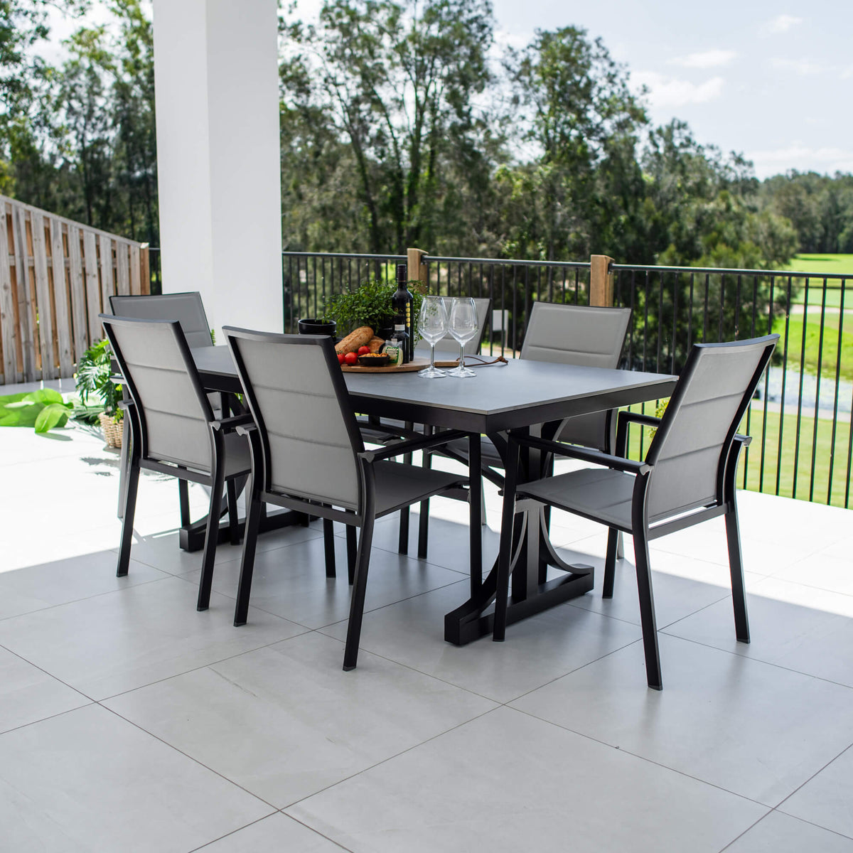 best-outdoor-furniture-Margot Malibu - 7pce (180x100) - Outdoor Dining Set #color_BLACK