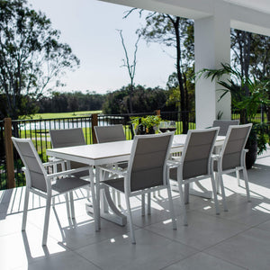 best-outdoor-furniture-Margot Malibu - 9pce (215x100) - Outdoor Dining Set #color_WHITE