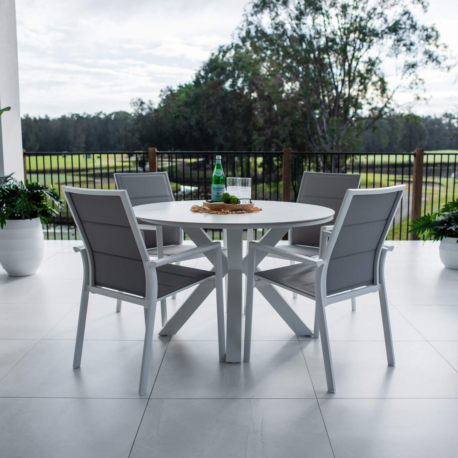 best-outdoor-furniture-Margot Malibu Round - 5pce (120x120) - Outdoor Dining Set #color_WHITE