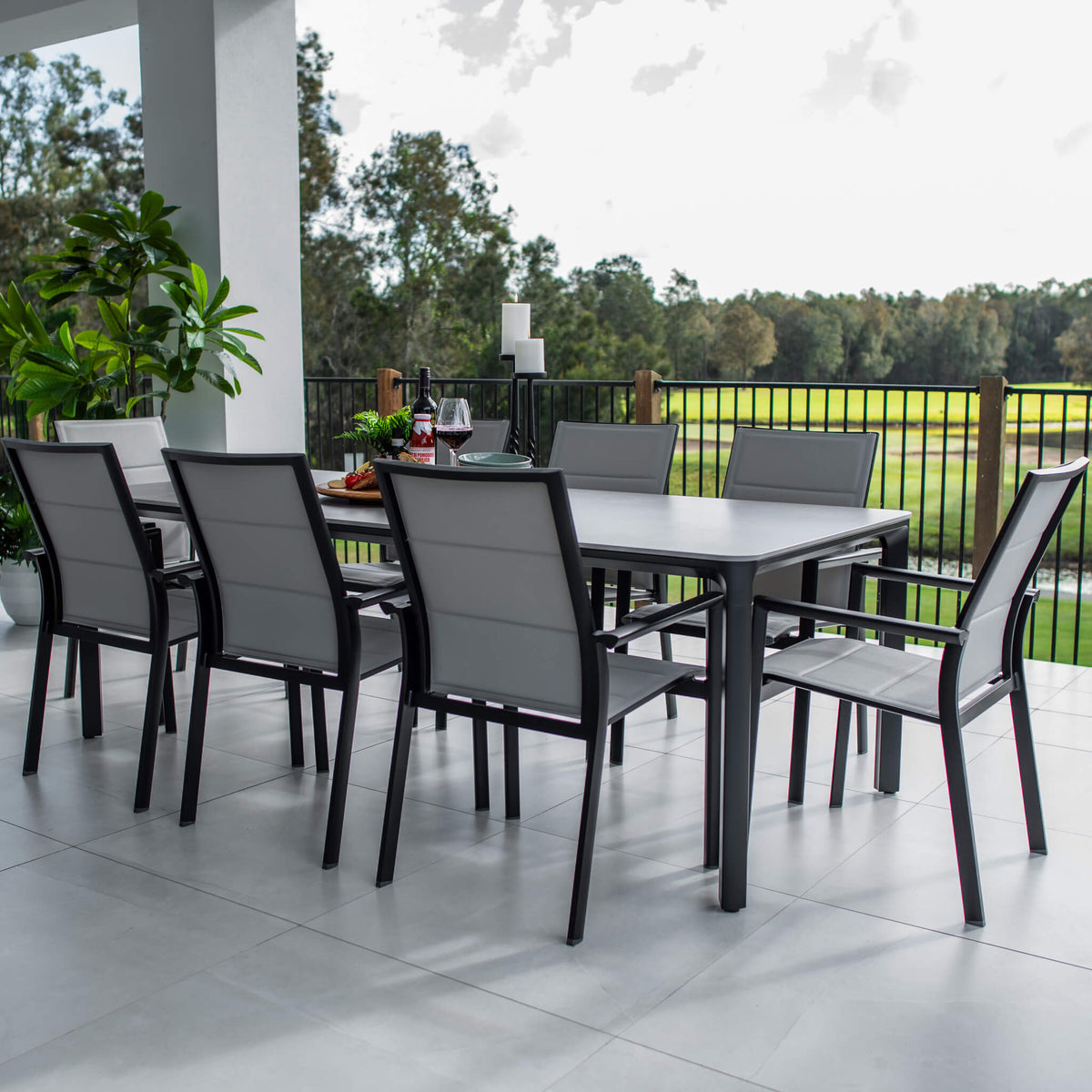 best-outdoor-furniture-Margot York - 9pce (220x100) - Outdoor Dining Set #color_BLACK-GREY