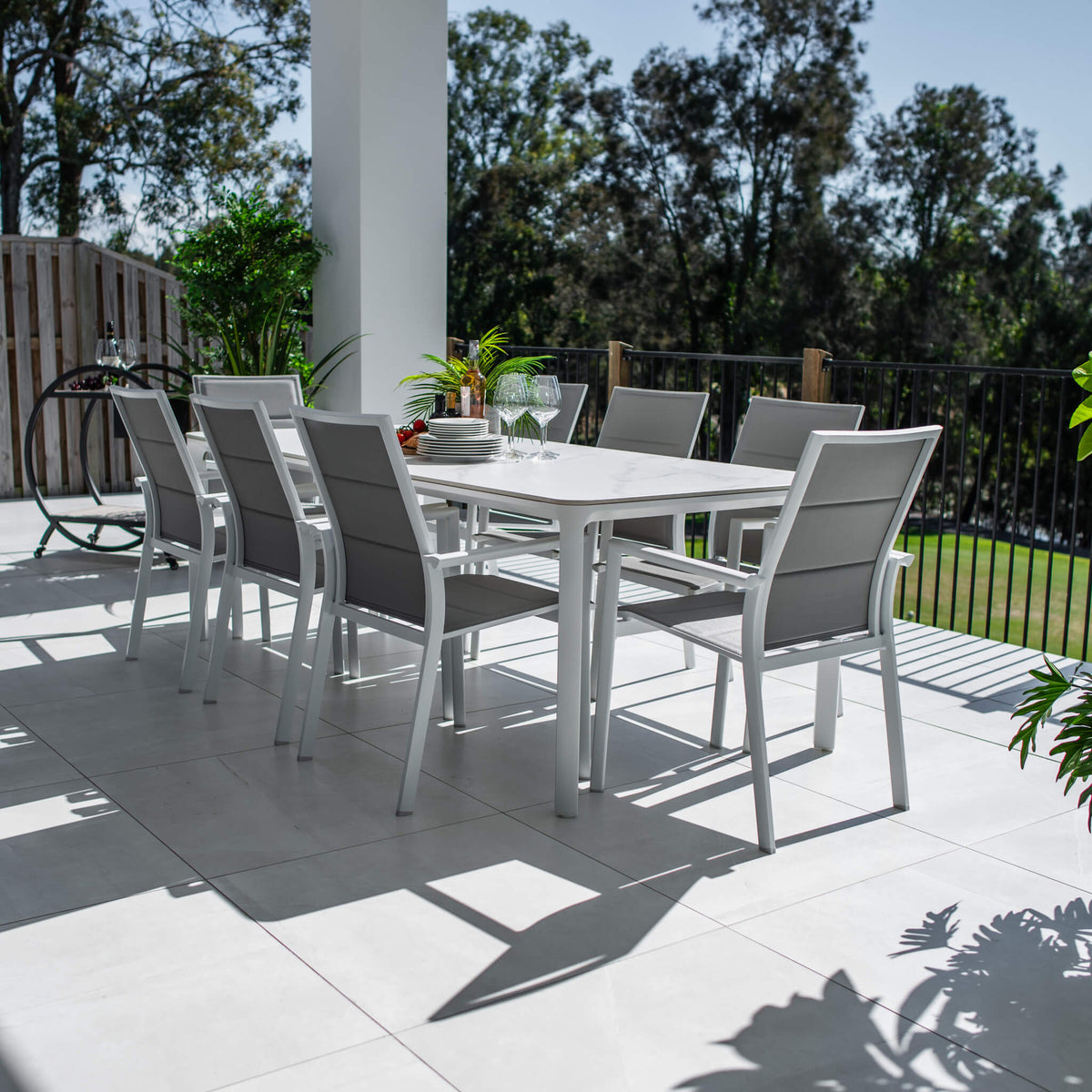 best-outdoor-furniture-Margot York - 9pce (220x100) - Outdoor Dining Set #color_WHITE-GREY