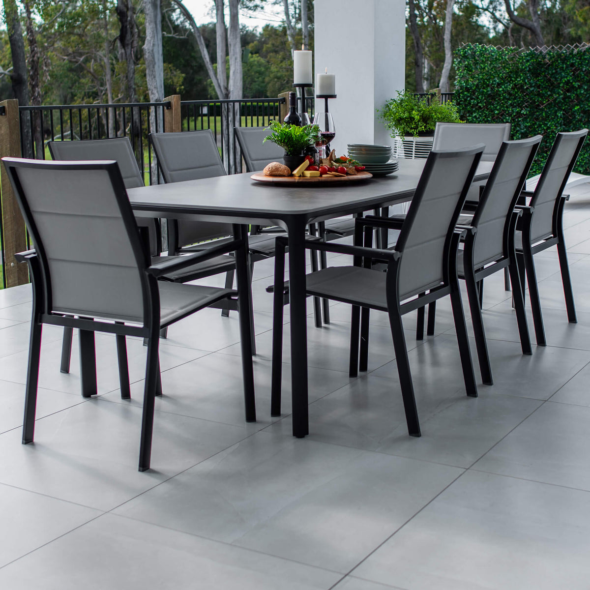 best-outdoor-furniture-Margot York - 9pce (220x100) - Outdoor Dining Set #color_BLACK-GREY